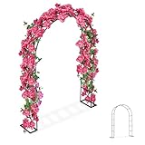 YRHome Rosenbogen aus Metall stabil Gartenbogen 192 x 38 x 240 cm Rosenbögen Rosengestell Pflanzenständer für Rosen und Kletterpflanzen Rankhilfe für Garten Dekoration Hochzeitsdekoration Schwarz