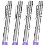 COSOOS UV-Schwarzlicht-Taschenlampen, 4 Stück, 395 nm, Mini-Stiftlichter mit Clip, wasserdichte UV-Taschenlampen für AC-Leck, Haustierurin, Skorpion, Hotelinspektion, trockene Flecken und Bettwanzen