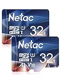 Netac 2er-Pack 32G Speicherkarte，Micro SD Karte(A1, U1, C10, V10, FHD, 600X), TF Memory Card UHS-I bis zu 90/10 MB/s(R/W) für Kameras, Dashcam, Switch und Smartphones