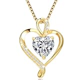 LAVUMO Herzkette 925 Silber Rosegold Gold Damen Halskette Herz änhänger Silber Kette Damen Schmuck Geschenk für Frau Frauen MaMa Freundin an Geburtstags Weihnachten
