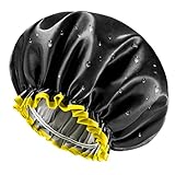 mikimini Schwarze Duschhaube für Damen, Herren und Mädchen