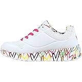 Skechers Mädchen Uno Lite Lovely Luv Sneaker, White Synthetic H. Pink Trim, 38 EU