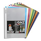 SIGNZ Schnellhefter DIN A4, stabil, 11 Stück, 11 Farben, transparenter Deckel, CO2-neutral hergestellt, aus recycelbarem Kunststoff (PP), FSC Mix 70%, made in Germany