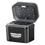 PHOTOOLEX AA/AAA Akku-Ladegerät für NiMH und Lithium Akkus, wiederaufladbares Batterie-Hybrid-Ladegerät mit intelligenter LED-Anzeige, 4 AA und 4 AAA Ladeplätzen und Schnellladefunktion