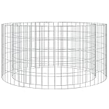 vidaXL Gabionen Feuerstelle, Gabione Feuerschale Feuerkorb, Steinkorb Gartenfeuer, Gartenkamin Steingabionen für Garten Terrasse, Verzinktes Eisen