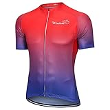 Wisdom Leaves Herren Fahrradtrikot Kurzarm mit 3 Rückentaschen Fahrrad-Shirts Feuchtigkeitstransport und atmungsaktiv - - 3X-Groß
