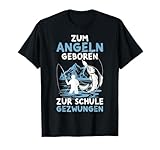 Zum Angeln Geboren Angler Fischer Kinder Junge Angel T-Shirt