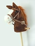 Steckenpferd Schaukelpferd Reitpferd Pferd am Holz Stab in braun ST03
