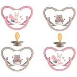 NIP Latex NaturLatex Schnuller BUTTERFLY mit Ring Größe 3 // 4 Stück Set // 16-32 Monate // made in Germany