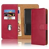 Cadorabo Klapphülle kompatibel mit Samsung Galaxy S5 Active-Handyhülle mit Kartenfach, 360 Grad Schutzhülle zum klappen- Flip Case Book Cover PU Leder Handytasche klappbar ROT