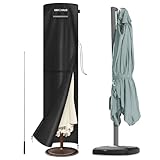 SIMPHAUS Abdeckung Sonnenschirm Hülle für Ampelschirm Schutzhülle für Doppelsonnenschirm Sonnenschirm Haube 4m Sonnenschirmhülle Wasserdicht Winddicht UV-Beständiges 420D Oxford Fabric 270x60/60cm