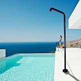 Edelstahl-Duschkopf für Garten, Pool, Strand und Spa, schwarz, stehend, Pooldusche mit Regenfall-Design