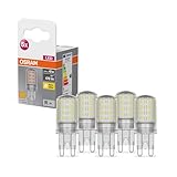 Osram Star PIN LED-Lampe für G9-Sockel, klares Glas,Warmweiß (2700K), 470 Lumen, Ersatz für herkömmliche 40W-Leuchtmittel, nicht dimmbar, 5-er Pack