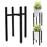 JENHOME Verstellbarer Pflanzenständer, hoher Blumenständer für den Innenbereich, passend für 25,4 cm, 30,5 cm, 33 cm, 35,6 cm große Töpfe, Schwarz (Pflanze nicht im Lieferumfang enthalten) (25,4–35,6