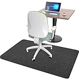 Placoot Unterlage Schreibtischstuhl 140X90cm Bodenschutzmatte Bürostuhl Teppich Unterlage-Kratzfest für Parkett und Hartböden Bürostuhl Unterlage für Stühle Hohe Dichte Anti-Silp Dark Black