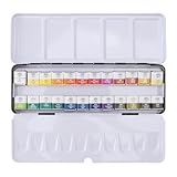 XZXCVN Aquarellfarben Set, Professioneller Deckfarbkasten mit 12 Farben, Tragbar und Robust - Hohe Farbbrillanz, Weiche Deckmalfarben, Ideal für Künstler und Schüler (24 Farben)