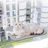 Pinkrin Klappbar Katzen Fensterliege Verstärkte, Waschbar Hängematte Katze mit Starken Saugnäpfen bis zu 20kg, Komfortabel Katzenbett Fensterbank für alle Jahreszeiten