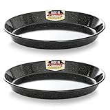 culinario 2er Set Emaille Pizzablech/Zwiebelkuchenblech Ø 30cm, rund, antihaft, schwarz, Made in Germany