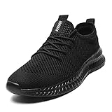 EGMPDA Damen Walkingschuhe Laufschuhe Wanderschuhe Sneaker Sport Trekking Turnschuhe Workout Jogging Outdoor Running Straßenlaufschuhe Freizeit Damen Leichtgewichts Atmungsaktiv Schuhe Schwarz 40 EU