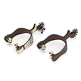 GOTOTOP 2PCS West Spurs Horse Spurs Verziert mit handgeschnitzten Sporen aus Neusilber. Cowboy-Sporen aus kohlenstoffarmem Stahl