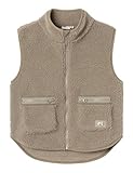 NAME IT Jungen Nkmnoderne Teddy Waistcoat Weste, Weathered Teak, 134/140
