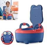 YRHome Töpfchen Kinder Babytopf WC/Klo Toiletten Training Frosch-Design Toilettentrainer Baby Kindertoilette Toilettensitz Klositz mit Rückenlehne, Griffe, abnehmbarem Behälter(Typ A, Blau)