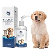 PCpetclear Ohrenreiniger für Hunde & Katzen 60ml, stoppen Ohren Entzündungen und Juckreiz, Hundeohrschmalz, Schmutz, Geruchsentferner
