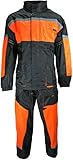 HEYBERRY Motorrad Regenkombi Regenhose Regenjacke schwarz neon orange Gr. 7XL