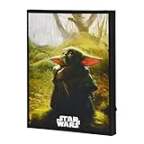 Elbenwald Star Wars Wandbild mit Grogu Motiv aus The Mandalorian batteriebetrieben 30 x 40 x 3,8 cm Mehrfarbig