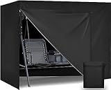Aipwerer Hollywoodschaukel Abdeckung 3-4 Sitzer, Wasserdicht, Winddicht, Winterfest, Reißfest 600D Oxford Hollywoodschaukel Schutzhülle für Gartenschaukel, Gartenmöbel, Strandkorb (250x150x160cm)