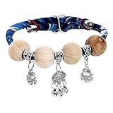 DOITOOL Verstellbares Katzenhalsband mit Glöckchen und Quaste Sicherer Breakaway Schutz Weiches Baumwollseil Modisches Katzen Kätzchen Accessoire Komfortabel und Hautfreundlich Blau Xs