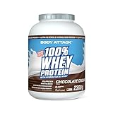 Body Attack 100% WHEY PROTEIN -Chocolate - 2,3 kg - Made in Germany - Extra cremiges Eiweißpulver mit Hydrolysat & BCAA´s, unterstützt Muskelaufbau und Diäten