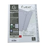 Exacompta 1812E Kunststoff-Register Januar - Dezember für DIN A4 aus recyceltem Kunststoff 12-teilig volle Höhe 21 x 29,7 cm grau mit bedruckten Taben Universallochung Blauer Engel Trennblätter