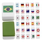 JOINPAYA 48pcs Spielblöcke Mahjong-spielset Mahjong-flaggenmuster Spielblöcke Spielfliesen Flaggenmuster Für Erwachsene Kinder Picknick-Party