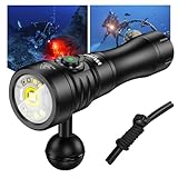 Wurkkos DL08 Unterwasser-Tauchlampe – 3600 Lumen, 274 Meter Reichweite, Rotlicht und UV, stufenlos dimmbar, mit Spot&Flutlichtmodi Type-C-Wiederaufladbar, IPX8 CRI 90 ideal für Unterwasserfotografie