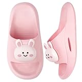 Alaoo Badelatschen Kinder, Jungen Mädchen Weiche rutschfeste Dusch Badeschuhe, Sommer Badeschuhe Hausschuhe, Süße Leicht Strand Pantoletten Slippers, 30/31 EU