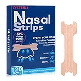 LYCTEIKI Nasenpflaster Schnarchen, 120 Stück nasenpflaster besser atmen, Nose Strips for sleeping Anti Schnarch Unterstützung, Besser Atmen bei verstopfter Nase, Nasal Strips