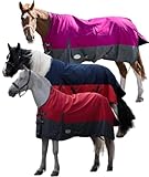 Pferdedecke 600D High Neck Weidedecke Winterdecke Regendecke Turnout : 50g Burgundy 135