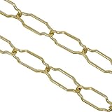1,5m Lampenkette ø 3,0mm Messing poliert geschweift Vierkant-Profildraht Kette Tragkraft 5kg Zierkette Gold Eisenkette strukturiert