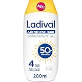 Ladival Sonnenschutz Gel LSF 50+ für allergische Haut - Sonnencreme bei Sonnenallergie und Mallorca-Akne, wasserfest, fettfrei, 4-fach Zellschutz, korallenfreundlich, leichte Gel-Formel, 200ml