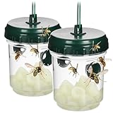 com-four® 2X Insektenfalle - naturschützende Lebendfalle zum Aufhängen - tierfreundlicher Insektenschutz für außen - Insektenfänger aus Kunststoff - Humane Insektenbekämpfung (02 Stück - grün 13cm)