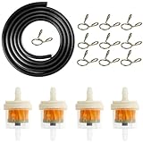 Benzinfilter, Kraftstofffilter, Benzinfilter Moped, 4 Stück Benzinfilter, 2m Benzinschlauch, 10 Stück Schlauchschellen, Benzinfilter Rasenmäher, Benzinfilter Motorrad, Kraftstofffilter Benzin