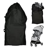 Wisebom Transporttasche für Kinderwagen, Kinderwagen Tasche für Flugzeug Reisen, Schutzhülle für Kinderwagen, Wasserdicht Buggy Tasche Flugzeug für Baby, Kinder, Schwarz, Reise-Kinderwagentasche