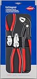 KNIPEX Kraft-Paket 1x 02 01 180, 1x 87 01 250, 1x 74 01 160, 00 20 10