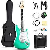 Vangoa E Gitarre Set 39 Zoll mit Verstärker 10 Watt, Gitarrentasche, Kabel, Tremolo Bar, Gurt, Stimmgerät, Saiten, Kapodaster, Plektren