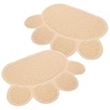COLLBATH 2st Katzenstreu Matte Futterspender Katzenspielzeug Kratzmatte Für Katzen Tofu-katzenstreu Fußmatten Für Katzen Wasserdichte Katzenstreumatte Katzenstreu Fangmatte Wurf Beige Pvc