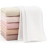Bearmoss Moltontücher Baby 100% Baumwolle Weiche Spucktücher Baby,Atmungsaktiv und Extrem Saugfähig Musselin Tuch für Saugstark Mulltücher 6er 60x60 cm (Rosa Braun)