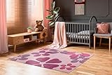 Luxor Living Spielteppich Flair Carving - Kinderteppich Mädchen mit Blumen Design - ideal als Spielteppich - Teppich Kinderzimmer Mädchen - pflegeleicht und strapazierfähig 80 x 150 cm