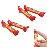 4 Stück Schnurwasserwaage Libelle Mini Rund - Kleine Wasserwaage für Mauerwerk, Klempner, Abflüsse und Fliesen (Rot)