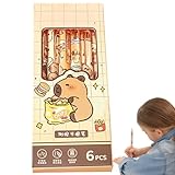 Zwpontia 12 Stück Tintenroller Radierbar, Radierbarer Tintenroller, Löschbare Gel-tintenstifte, Cartoon-Capybara-Kugelschreiber, Radierbare Gel-Tintenstifte Cartoon Capybara Stifte, 0,5 mm, Feine